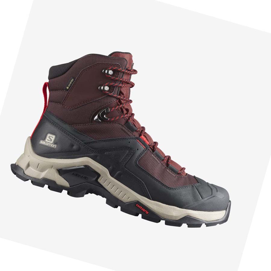 Salomon QUEST ELEMENT GORE-TEX Túracipő Férfi Szürke Piros | HU 2077ZUT